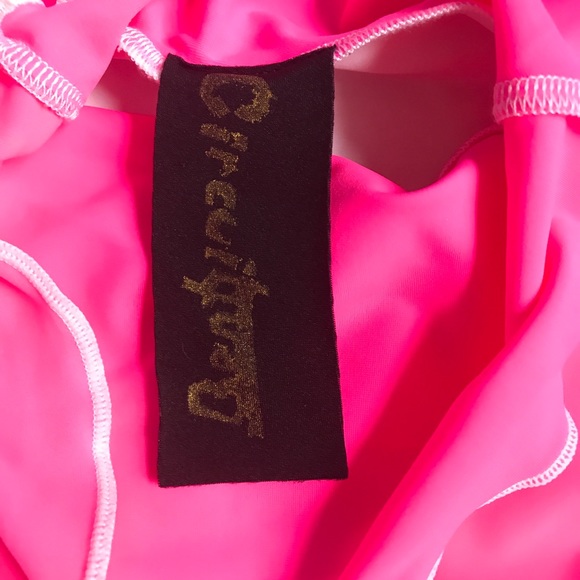 SOLD Vtg 90s neon pink white dayglo colorblock tank top - Picture 8 of 8